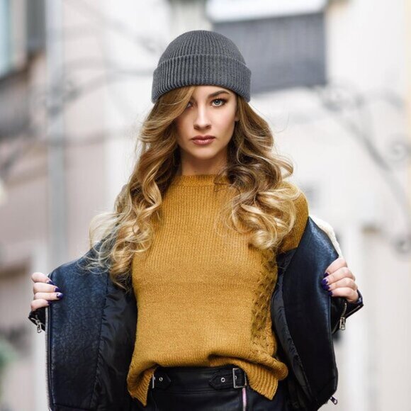 ⚡Unisex Dark Gray, Coffee, Navy, Black 4 Pieces Watch Hat Fisherman Beanie - Picture 4 of 6